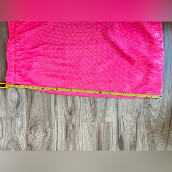 NWT!! 💖 J CREW 💖 Collection hot pink sequin pull-on midi skirt - Picture 8 of 10